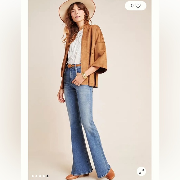 Anthropologie Scarlett Sueded Kimono Jacket NWT Bronze Brown - Picture 10 of 11